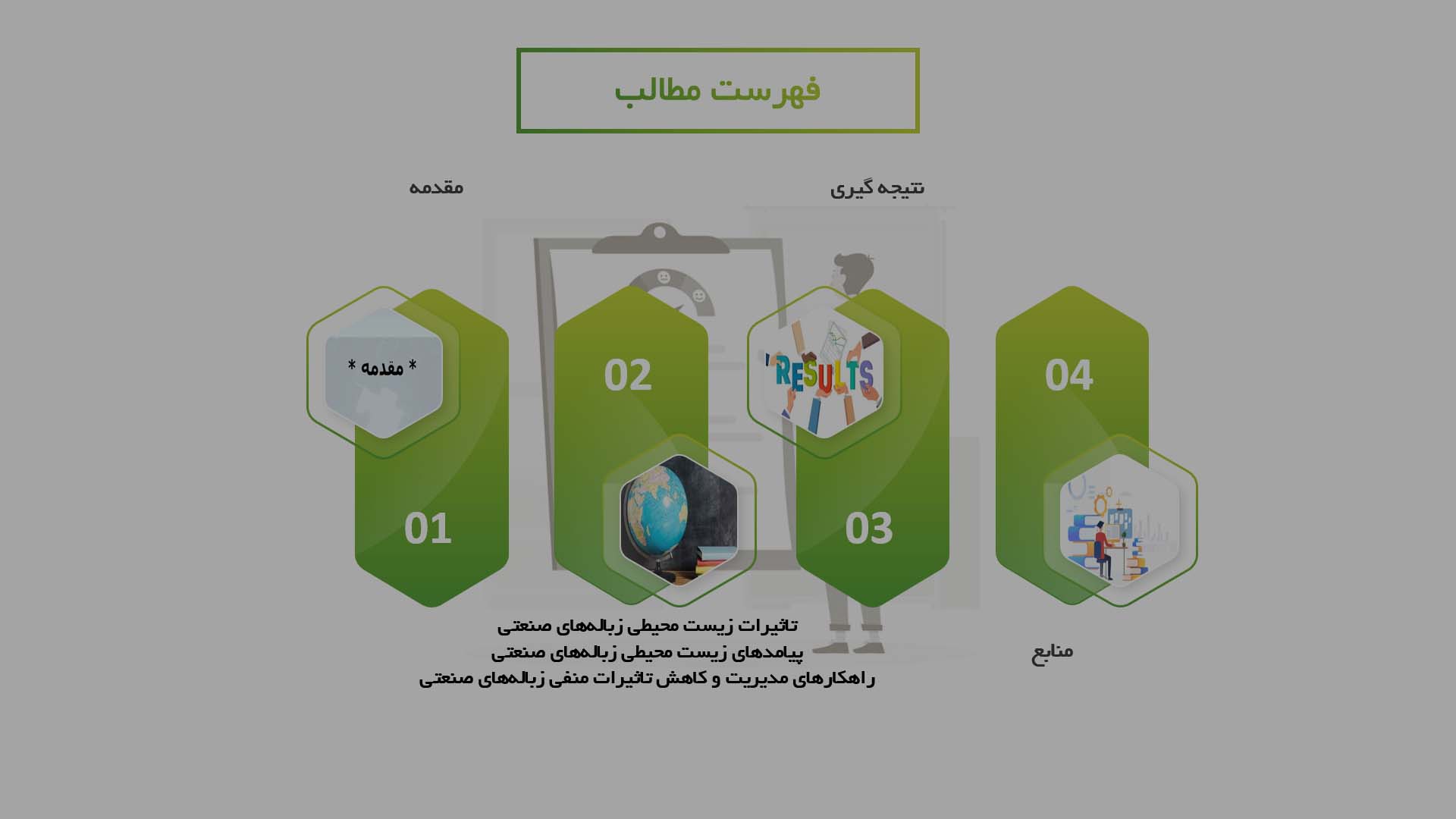 پاورپوینت تاثیرات زیست محیطی زباله‌های صنعتی